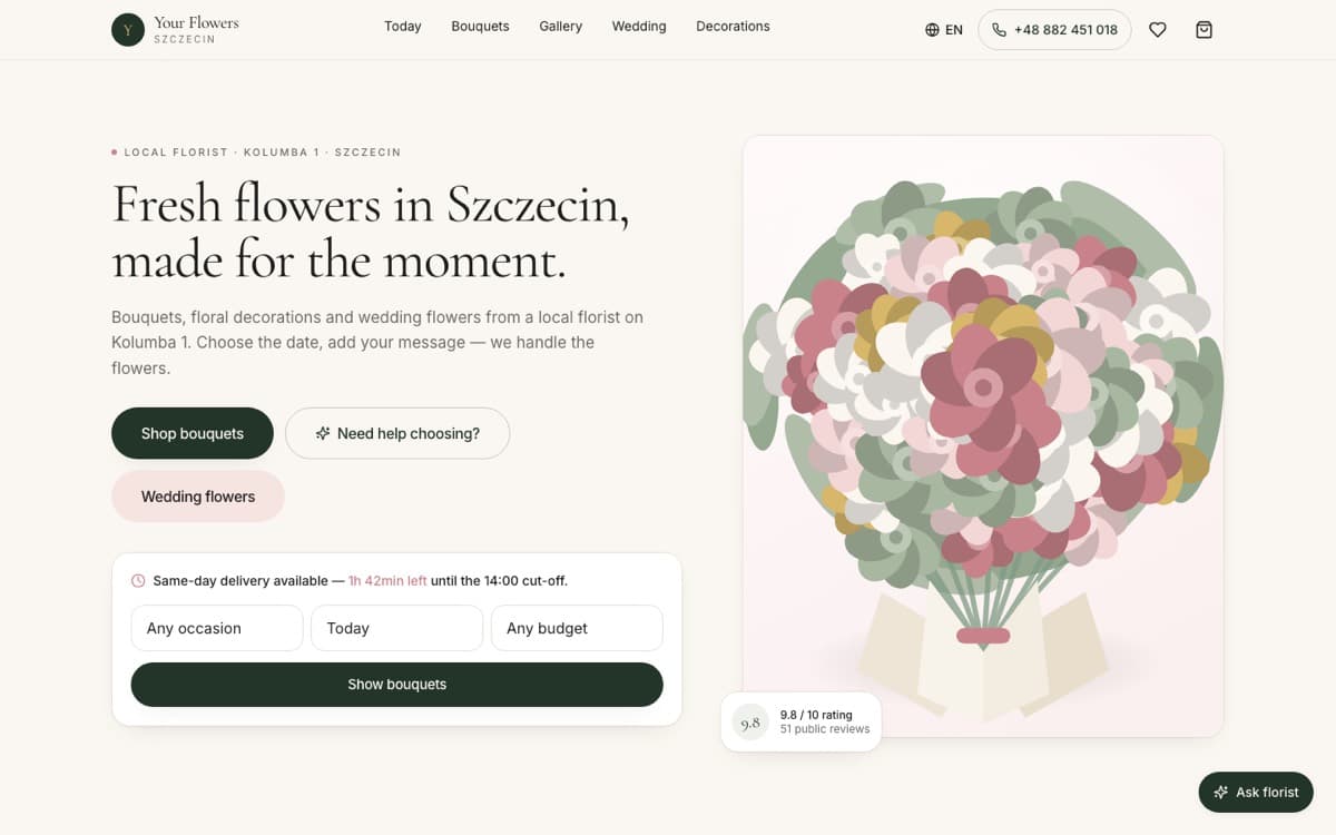 Your Flowers — Цветочный магазин · доставка
